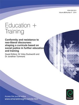 cover image of Education + Training, Volume 56, Issue 7